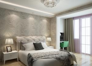 China Eco - friendly Waterproof Embossed Leaf Wallpaper Embossed Vinyl Material factory