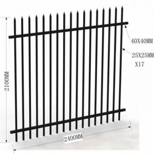 China 6ftx8ft Ornamental Galvanized Picket Steel Fence Rust Resisting factory