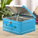 Rectangular Lunch Box Tinplate Metal Storage Packaging PMS offset printing
