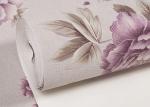 Waterproof Floral Rustic Black White Purple Wallpaper Embossed Vinyl Wallcoverin