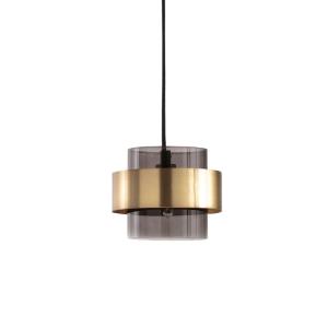 China Nordic bronze and smoky grey simple glass pendant light for living room factory