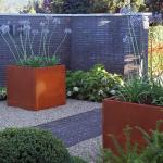 Metal Flower Pot Large Corten Steel Planter Box Garden Metal Ornaments