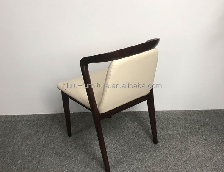 Restaurant Dining Chair Solid Ash Wood Frame Wooden Upholstered Armchairs for Modern Luxury