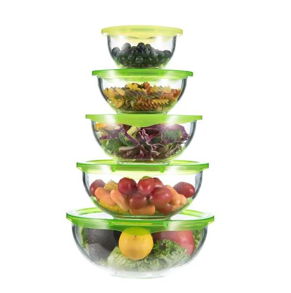 China 500ml Transparent Glass Fruit  Salad Bowls Dinnerware Mixing Bowl Set factory