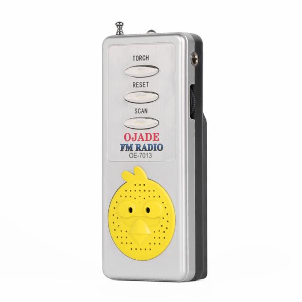 Battery Powered Pocket Radio with LED Light Mini FM Radio Built-in Speaker