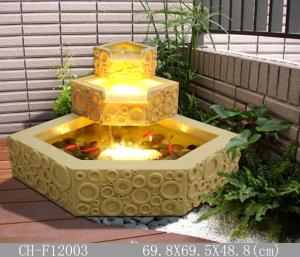 China Classical Polygon Lighted Sandstone Brick Garden Fountain factory