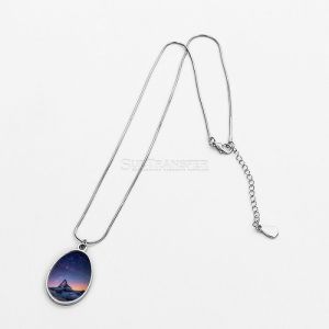 Oval Shape Sublimation Photo Necklace With Aluminum Insert Custom Photo Printing