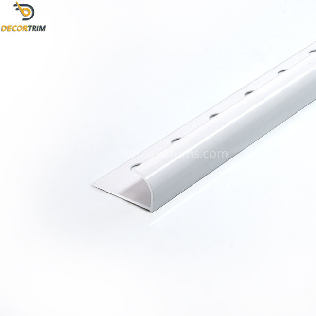 Aluminium Metal Tile Trims Powder Coating Bright White 10mm Height