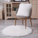 Bedroom Round Sheepskin Seat Pad Lamb Faux Fur Seat Cushion Carpets