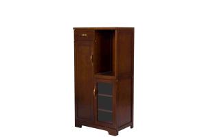 China Handmade Kitchen Cabinet Storage Glass Fronted Cupboard With Five Adjustable Shelves factory