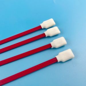 China Red Stem Rectangle Sponge Tip Foam Cleaning Swabs Cleanroom 128mm on sale