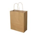 FSC Custom Promotional Plain Kraft Brown Paper Carrier Bags For Food Delivery