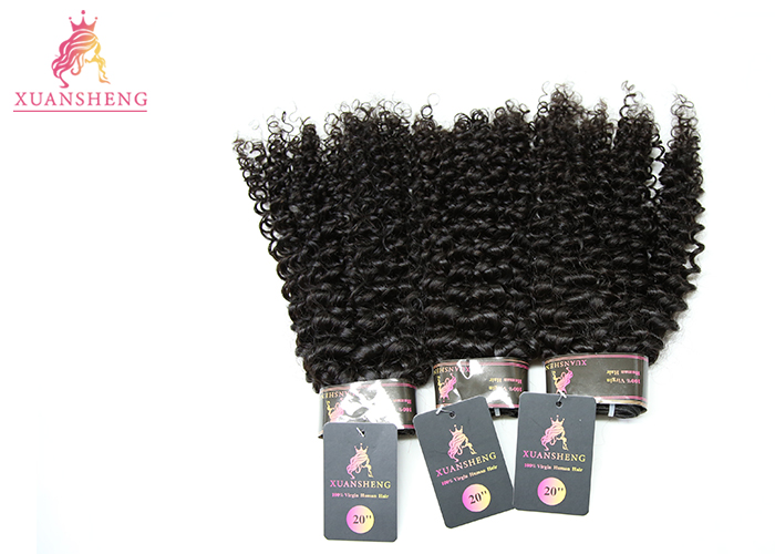 Raw Hair Brazilian Human Deep Curly Hair Bundles 10A Grade No Tangling