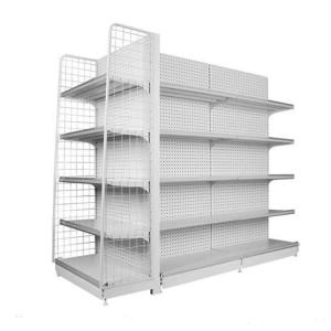 China Retail Store Grid Panel Metal Wire Shelf Gondola Iron Hole Mesh Display Rack factory