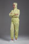 Food Processing Garment Resuable Combed Fabric yellow hooded jacket and pants