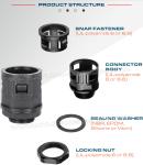 M12-M63 Metric Conduit Connectors, Straight Flexible Conduit Fittings Plastic