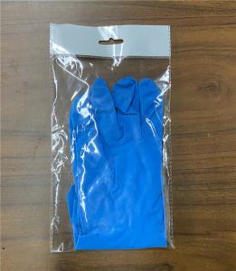 China Blue Color Spray Flocklined Kitchen Rubber Gloves S M 55g factory