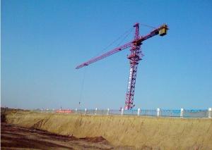 China 52m Height Under Hook 7034 stationary attached Tower Crane Luffing Crane with 52.5m Boom factory