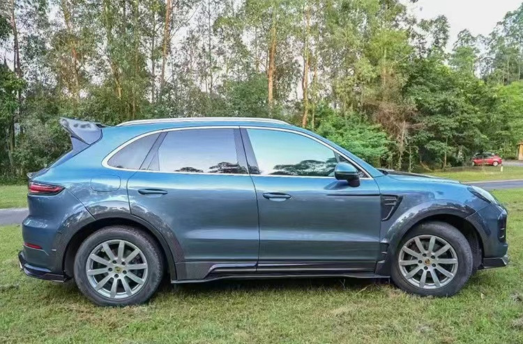 For Porsche Cayenne Carbon Fiber Wide Body Kit Cayenne Upgrades MSY-style Carbon Fiber Front Lip Diffuser Spoiler Hood