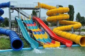 China Craiova Swimming Pool Water Slide Sets Fiberglass Huge Water Park Slides factory