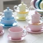 Drinkware Type Coffee Tea Sets Europe Design Style Clear Glass Teapot Set with