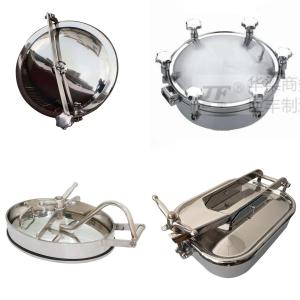 China Hight 90mm-100mm Widely Used Sanitary 304/316L Stainless Steel Circular Manhole Cover factory