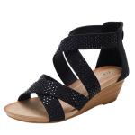 BS165 Fashion Sandals Women'S European And American Rhinestone Cross Strap Back