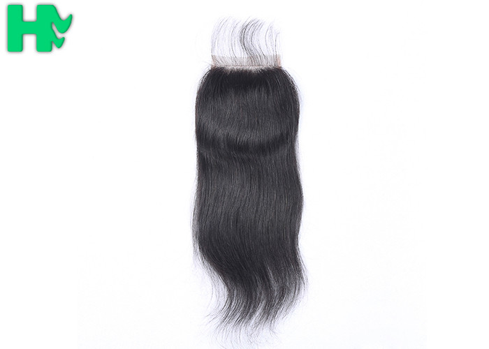 8A Grade Brazilian Straight Lace Closure Extensions 4*4 Human Hair Natural Black