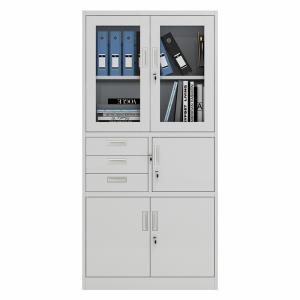 China Light Gray 3 Drawers Waterproof Metal Storage Cabinet factory