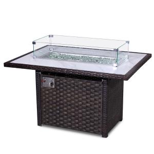 China 50000 BTU Rectangular Table Top Fire Pit Contemporary Design factory