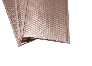 China Rose Gold Metallic Bubble Wrap Lined Envelopes Hot Stamping factory