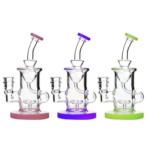 China Handmade Borosilicate Big Glass Smoking Pipes Perc Glass Bongs factory
