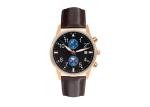 Hardened Glass Leather Wristband Watch , Quartz Stainless Steel Watch 10ATM