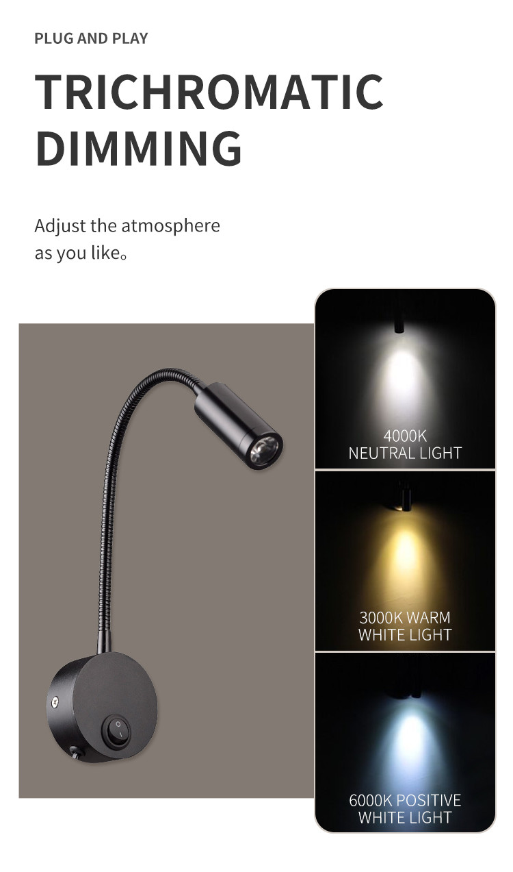 Led Hose Reading Spotlight 220V Anglo American European Wall Spotlight Led Hose Spotlight