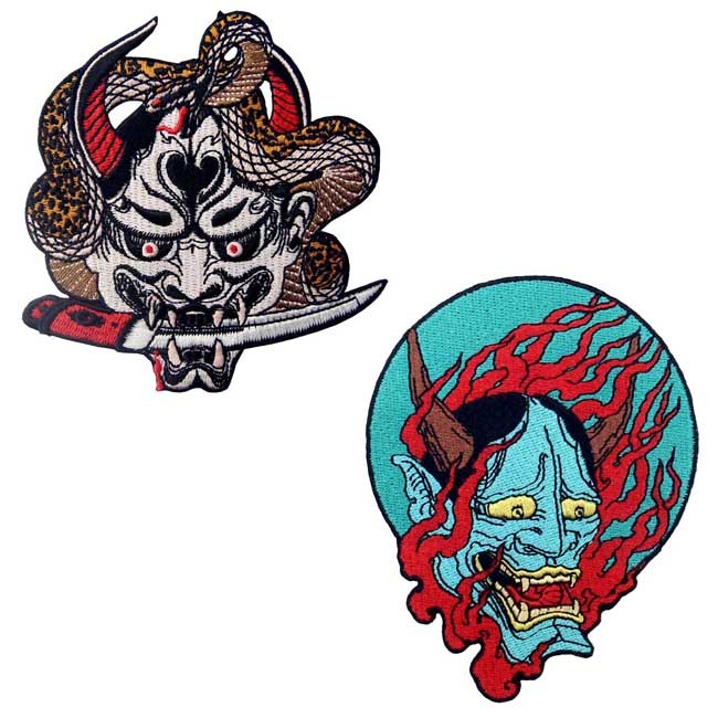Samurai Hannya Custom Felt Patches Personalized Patches For Clothes