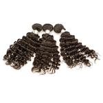 Virgin Human Hair Extension Raw Brazilian Hair Material Big Curly 3 Bundles One