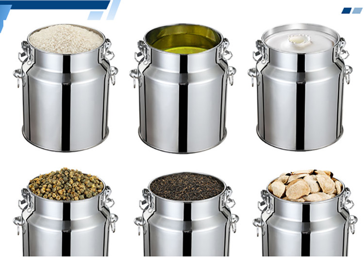 Mini 7 Litres Reusable food containers Silver colour Stainless Steel milk can