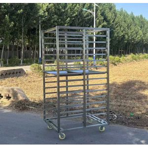 China Double Layers Commercial Bakery Racks With Brake Wheels on sale
