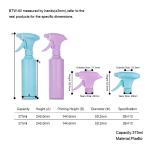 375ml Durable Trigger Sprayer Bottles In Blue Pink Body Spray Purple Bottle