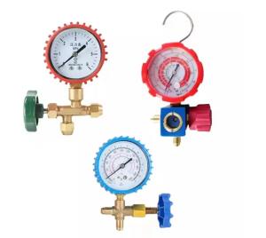 China R410 R22 Freon Charging Gas AC Car Air Conditioner Manifold Pressure Gauge for Refrigerant factory
