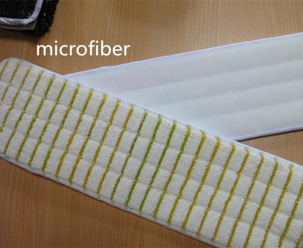 Yellow Woven Coral Microfiber Wet Mop Pads Velvet Super Thick Nylon Self