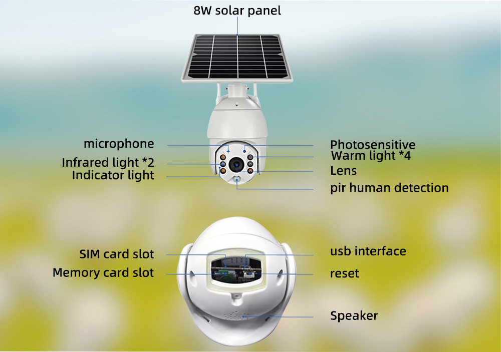 4MP WiFi Battery Security Camera 15600mAh Battery Powered PTZ Camera