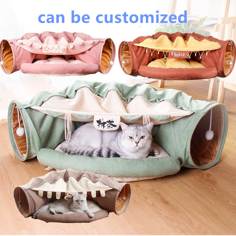 Cat Tunnel Four Seasons Rolling Floor Chinchilla Net Red Toy Cat Products Folding Shell Channel Cat Nest