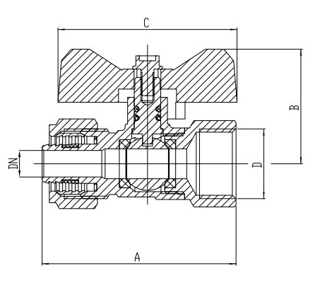 Pipe Connection PN25 Brass Ball Valves T Handle