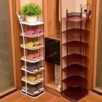 Dustproof 7 Tier Bronze Metal Wire Shoe Rack