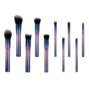 China Gradient Color Oval Makeup Brush Kit 10 Pieces Synthetic Hair factory