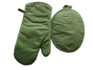 China High Quality Kitchen Set of Oven Glove and Potholder, Olive Green factory