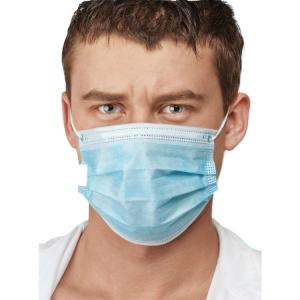 China Dust Proof Disposable 3 Ply Mask Blue Color Earloop 3 Ply Non Woven Face Mask factory