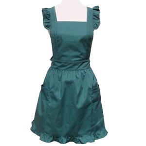 China Fashionable Vintage Womens Cooking Apron Bib 72*75cm Green Color Crossback factory