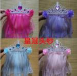 Children's crown veil garland, Korean bridal headdress, shawl wedding bridal hat